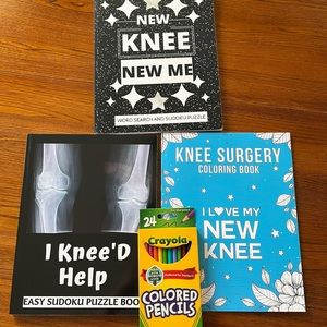 Knee Surgery Recovery Fun Coloring Books and Colored Pencils
